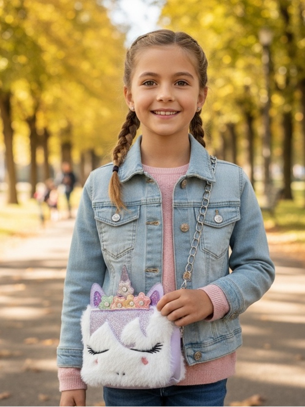 Miss Gwen’s OMG Unicorn Flower Crown Crossbody bag Faux Fur - Picture 1 of 5